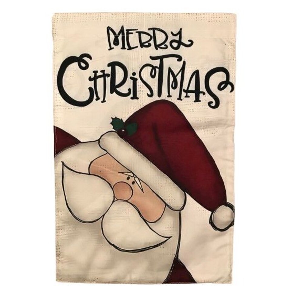 Christmas Garden Flag 12x18in Polyester Double-Sided Merry Christmas Santa